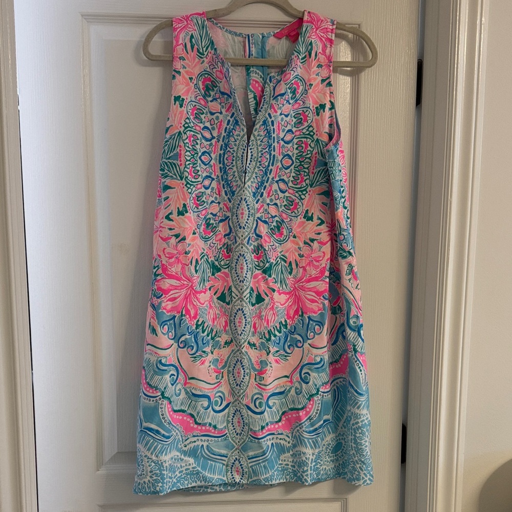 Lilly Pulitzer Pink and Blue Sleeveless Dress